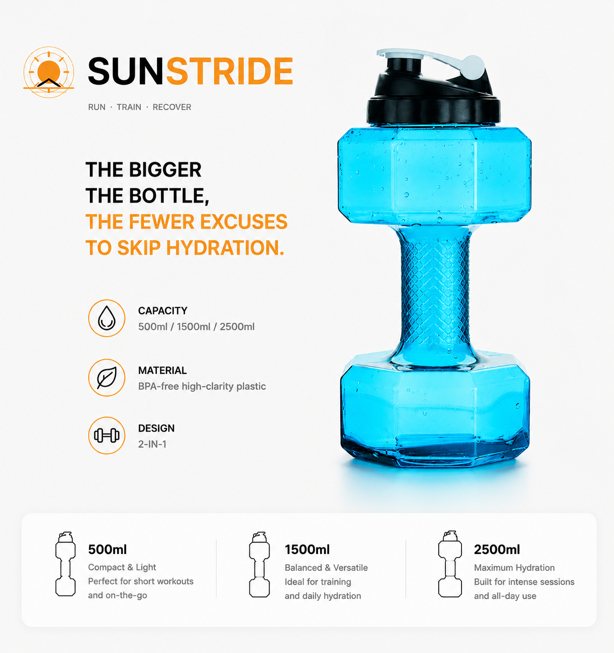 Dumbbell Water Bottle