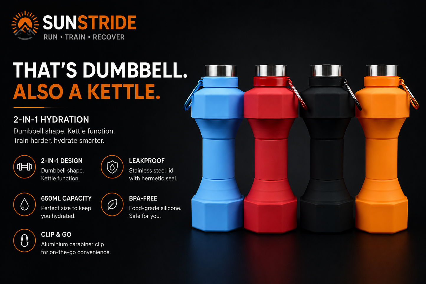 Foldable Dumbbell Water Bottle